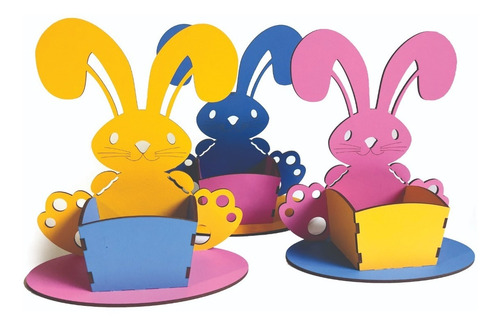 Imagen 1 de 4 de Canasta De Huevos De Pascua Para Armar- Pack De 3 Unidades