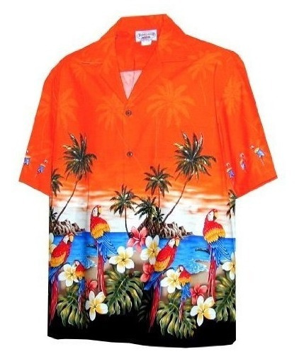 Leyenda Del Pacifico Mens Loros Beach Border Hawaiian Shirt