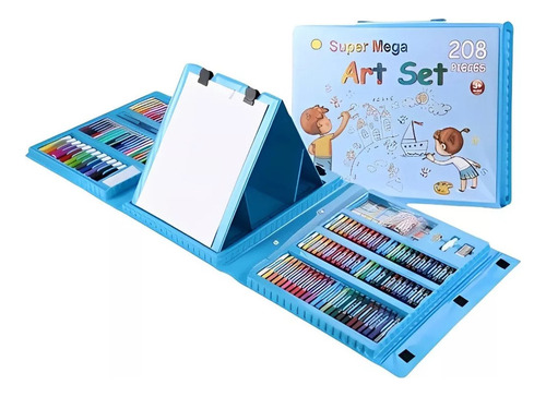 1 Set Kit Arte Niños Maleta Crayon Acuarela Plumon 208
