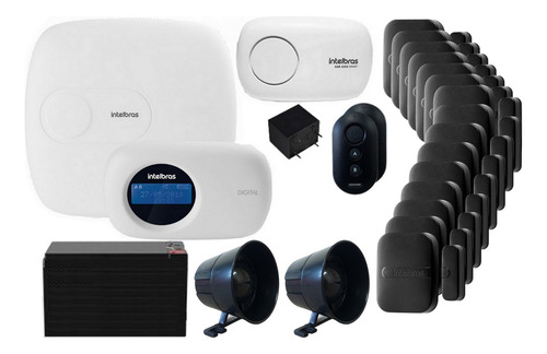 Kit Alarme Intelbras Amt 2018e App Disc 15 Sensor Mag S/ Fio Cor Preto