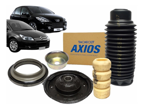 Kit Batente Coxim C4 Hatch Pallas Dianteiro Completo Axios