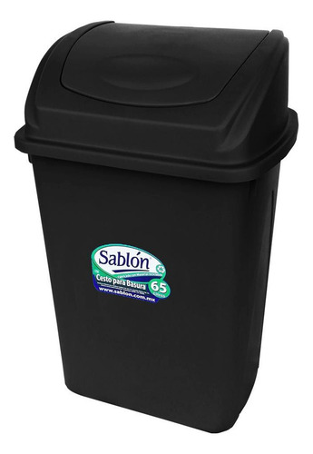Bote De Basura 65l Negro Balancín Frontal