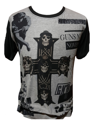 Increíble Remera Sublimada Guns N´ Roses Combinada Rock