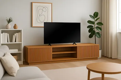 Rack Mavaular Valência MDF Natural 180cm Para TV Até 75'' 2 Porta...