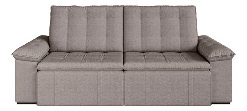 Sofá Cama Retrátil E Reclinável 4 Lugares 240cm Linho Com