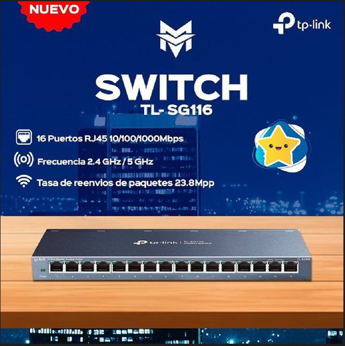 16-port Gigabit Switch Tl-sg116 Tp Link