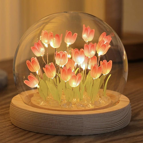 Logazoo Lámpara De Tulipán Montada Con 20 Flores Luz