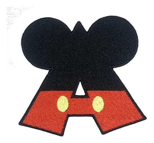 Parche Letra Mickey Mouse Bordado Disney 9,6cm