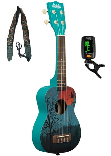 Ukelele Soprano Ukadelic Kala Graphic Funda, Afinador Correa