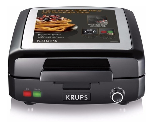 Imagen 3 de 5 de Maquina Para 4 Waffles Krups Estilo Belgian Wafflera Oferta