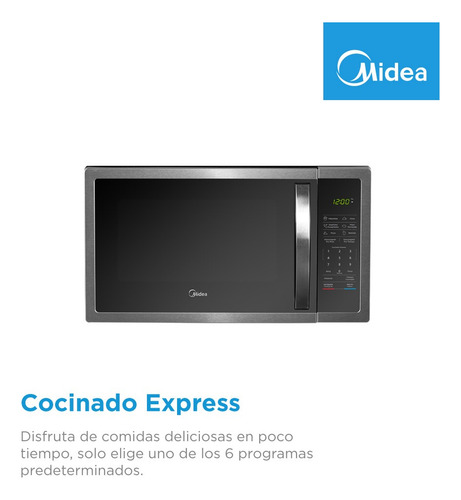 Horno De Microondas Midea 1.6 Pies Cúbicos Acero Inoxidable