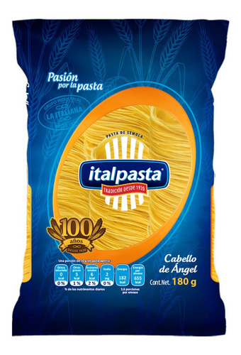 Italpasta Pasta Cabello De Angel 180 Gr Caja Con 20 Piezas