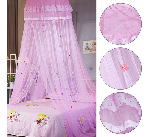 Cortina De Cama Con Mosquitera Redonda De Encaje Estilo Prin