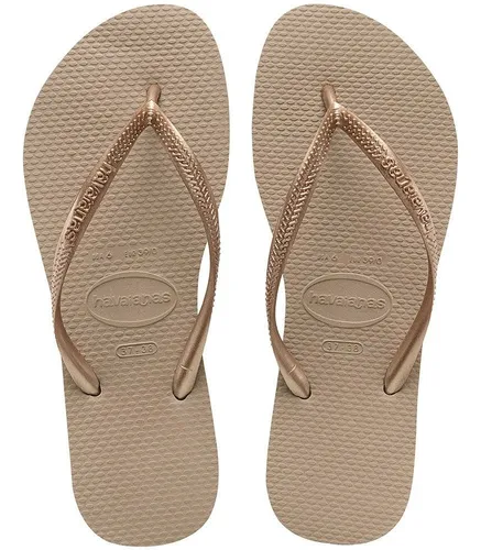 ojotas havaianas mujer slim originales lisas con tira fina en Rua
