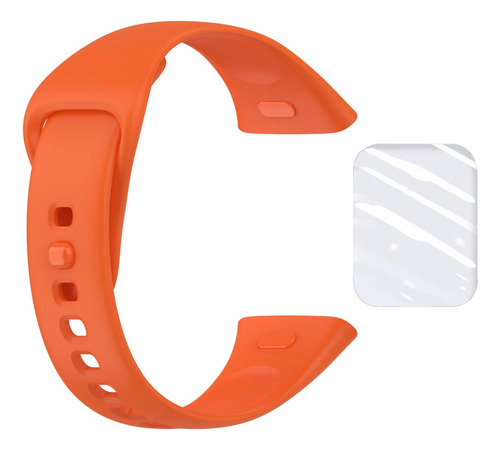 Oyeoye Silicone Sport pulseira silicone com película tela para Xiaomi Redmi Watch 3 cor laranja
