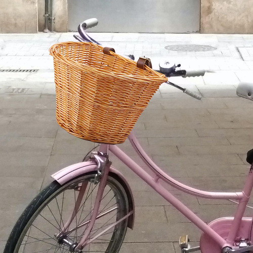 Cesta De Bicicleta En Forma De D De Mimbre Cesta De Compra