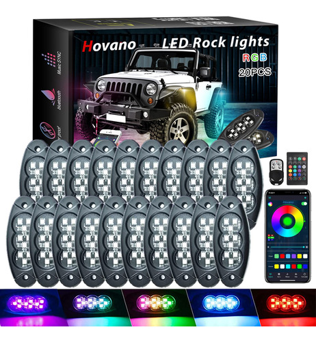 Hovano Luz Led Rgb 20 Capsula Impermeabl Magic-rgb Neon Kit