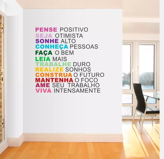 Featured image of post Adesivo De Parede Frases Positivas Adesivo de parede frases seja quem voc deseja