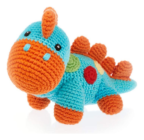 Guijarro Dinosaurio Hecho A Mano Turquesa Crochet De Comerci