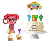 Comprar Adorno Torta Cake Topper Cumpleaños Deco Sprunki Azul Sprunki