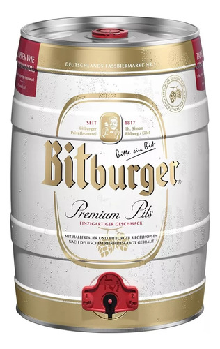 Cerveja Importada Barril Bitburger Pilsen 5 L Alemanha