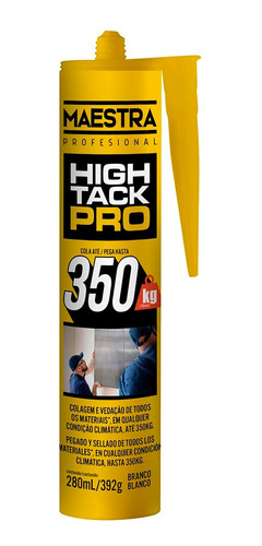 Adhesivo Híbrido High Tack Profesional Blanco 280ml Maestra