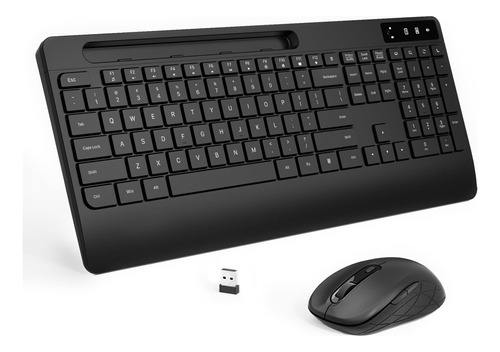 Combo Teclado Y Mouse Inalámbricos, Omoton 2.4g Juego Mouse