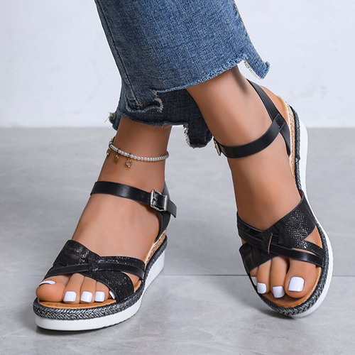 Zapatos Casuales Que Combinan, Sandalias Con Cuña Para Mujer