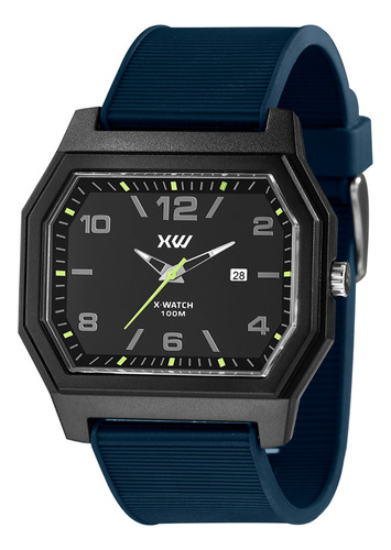 Relógio Masculino X-watch Analógico Sport Quadrado Xgpp1022 Cor da correia Azul-marinho Cor do bisel Preto Cor do fundo Preto