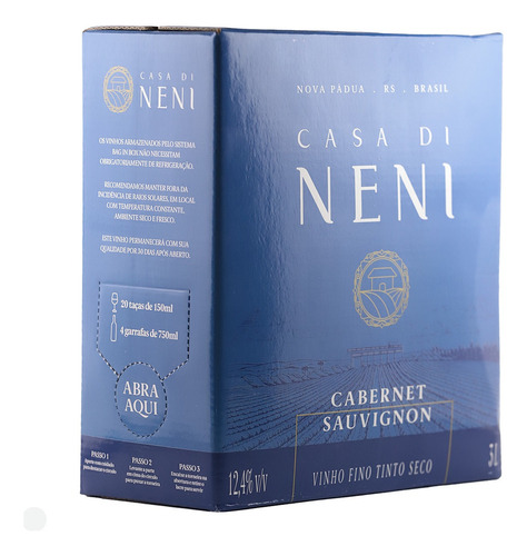 Vinho Nacional Casa Di Neni Cabernet S./tannat Bag In Box 3l