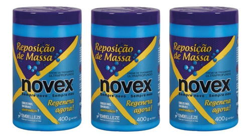 Creme De Tratamento Novex 400g Reposição De Massa - Kit 3un