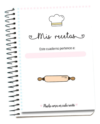 Imprimible Cuaderno De Recetas Pastel