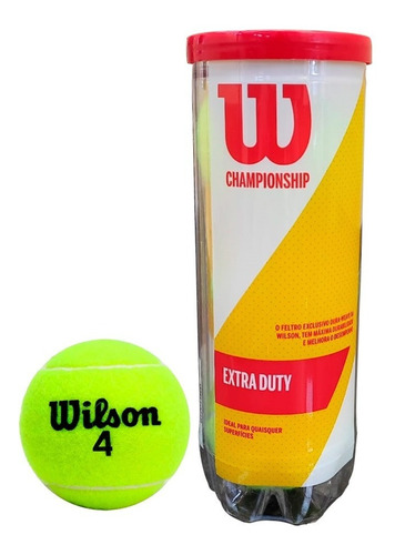 3 Bola De Tênis Wilson Championship C/ Nota Fiscal