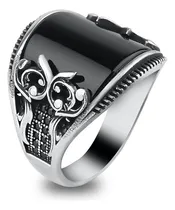 Comprar Anillo Curvo De Ónix, Joyería De Ónix Negro De Plata...