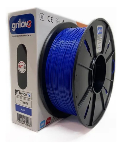 Filamento 3D Nylon 12 Grilon3 de 1.75mm y 1kg azul