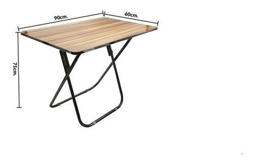 Imagen 2 de 6 de Mesa Plegable 90 X 60 Cm De Excelente Calidad (mes9068)