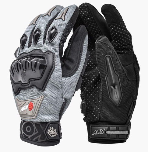 Guantes Para Moto Kov Delta Gris Con Limpiador De Mica 2020 Talla Xxl