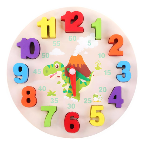 Reloj De Encaje Juguete De Madera Didactico Montessori