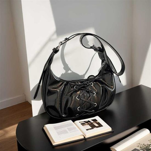 Bolso Hombro En Forma Media Luna Para Mujer, Bolso