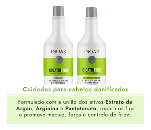 Kit Inoar Cicatrifios Shampoo 1l + Condicionador 1l