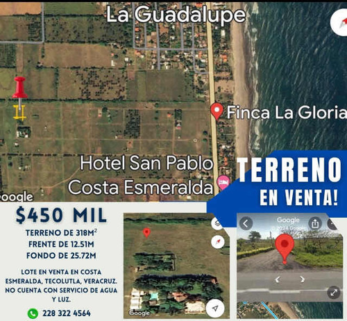 Terreno En Costa Esmeralda, Veracruz Cerca De Playa