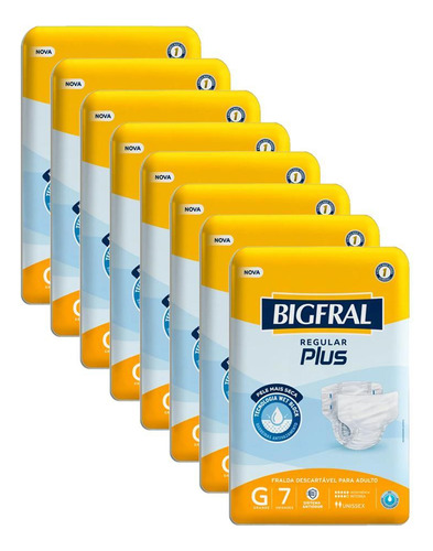 Fralda Geriátrica Bigfral Regular Plus G 7u Kit 8