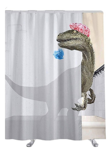 Curtain Box Bathroom Impermeable Fabric Polyester Dinosaur 1