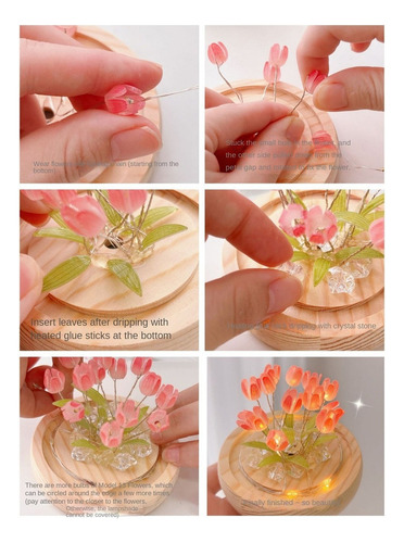 De Regalo Muchacha Luz Noche Flor Del Tulipán Led Diy