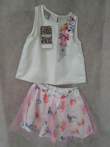 Conjunto Infantil Carinhoso Saia E Blusa 100059405