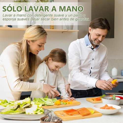 Set De 3 Tablas De Bambú Para Picar 100% Biodegradables