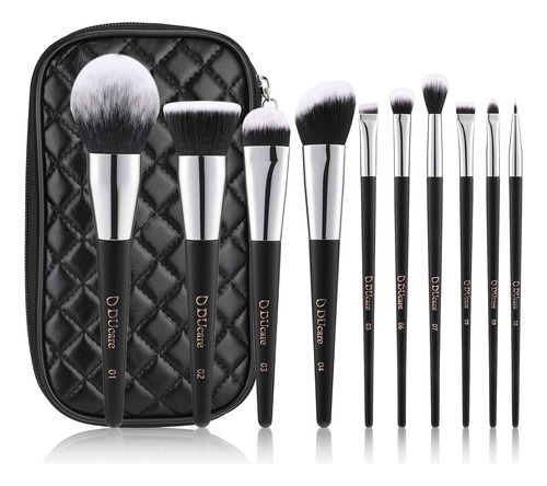 Brochas De Maquillaje Ducare Con Funda, 10 Piezas, Brochas D