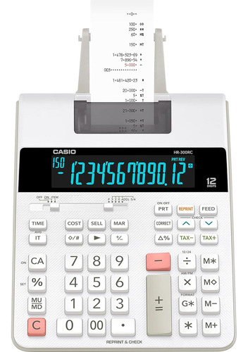 Casio Hr-300rc Calculadora Con Pantalla Lcd Retroiluminad...