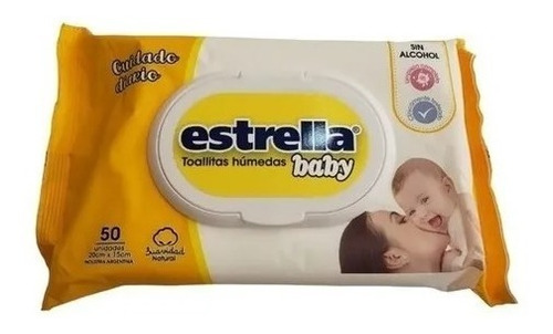 Imagen 2 de 2 de Toallitas Humedas Estrella Baby Cuidado Diario C/tapita X 50