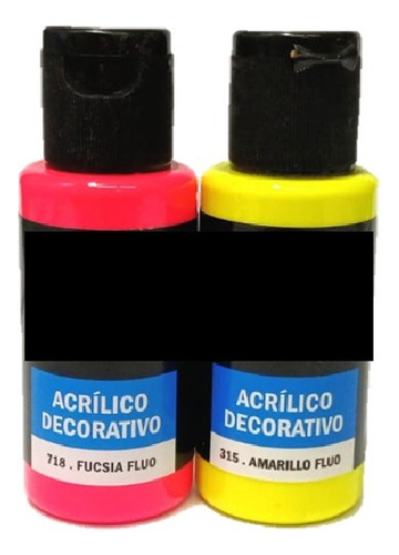  Acrilico Decorativo Acrilica Eqarte 50cc Colores Fluo 